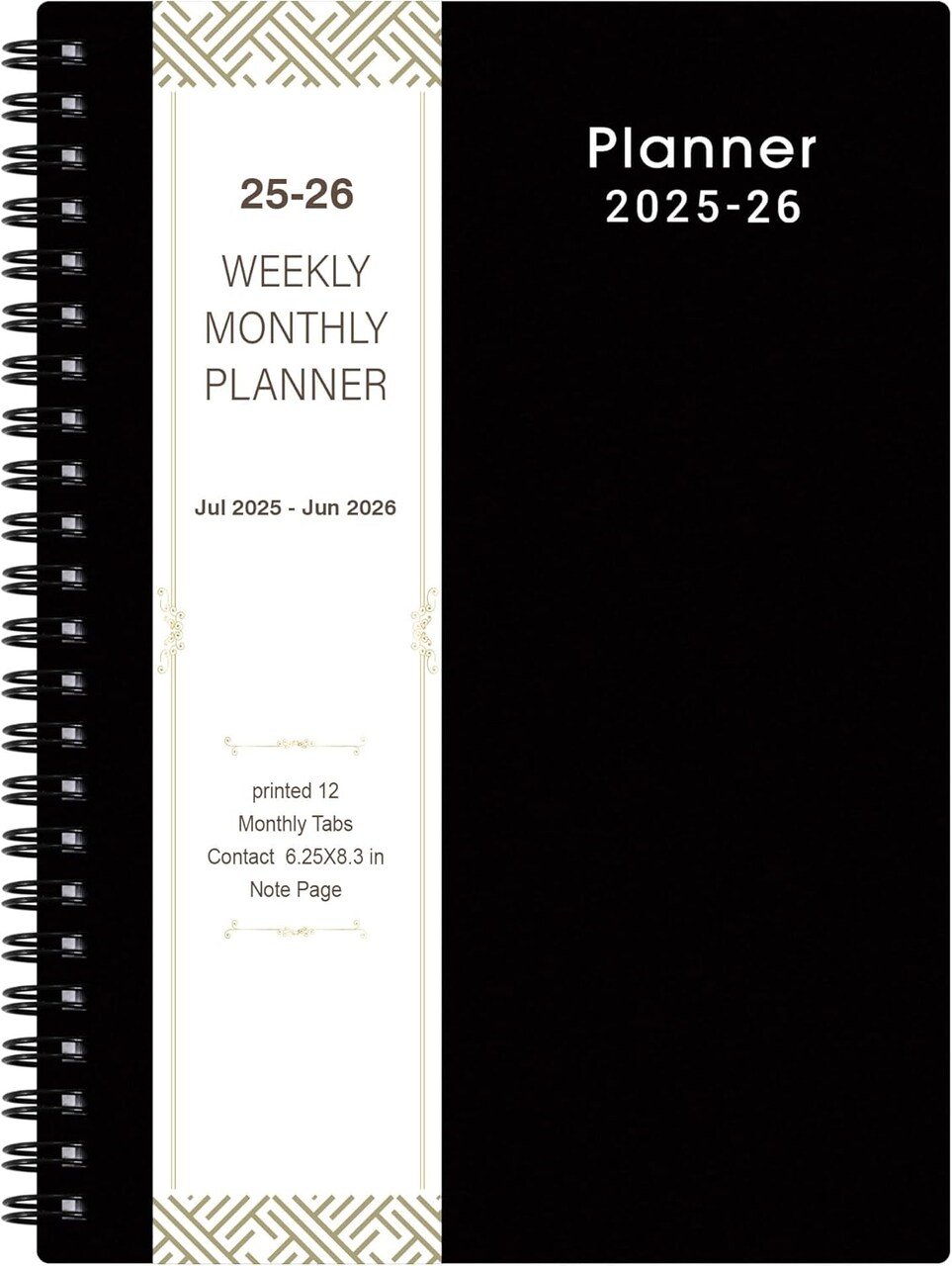 2025-2026 Planner - Weekly & Monthly Academic Planner 2025-2026, From July 2025 - June 2026, 6.25 in × 8.3 in, Flexible Cover, Twin-Wire Binding - Classic Black, Improving Your Time Management Skill